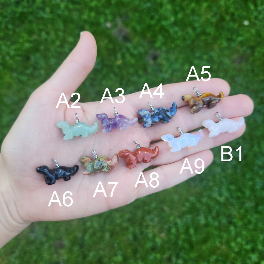 Crystal Brontosaurus Dinosaur Pendants