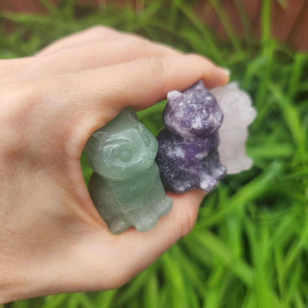 Carved Crystal Cat Stone Figurines