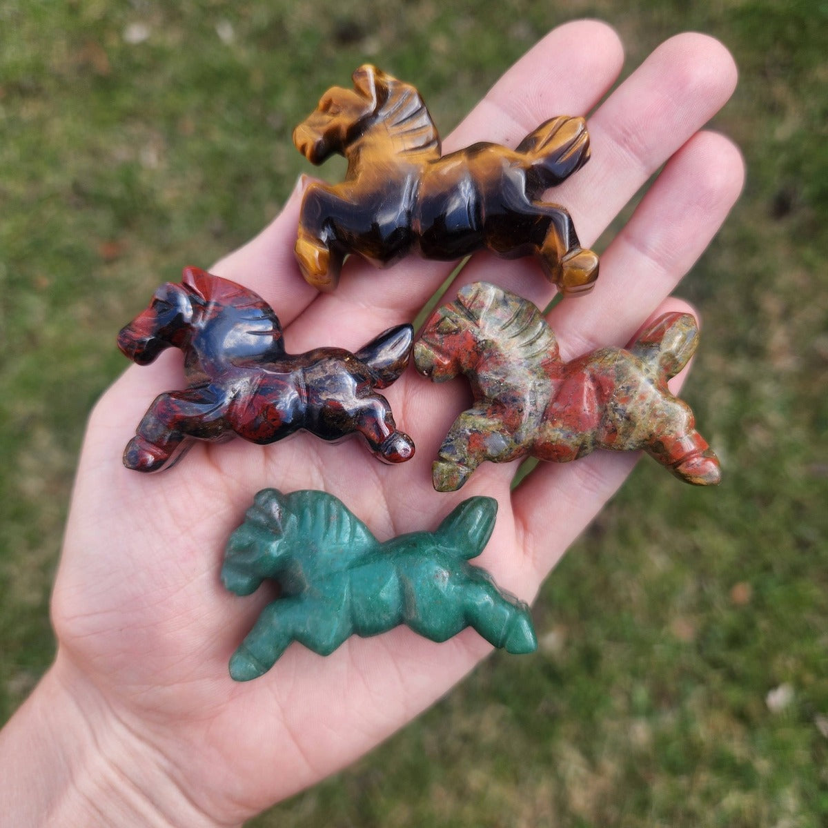 Crystal Horse Animal Totem Carvings