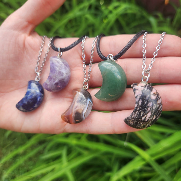 Crescent Moon Crystal Necklace
