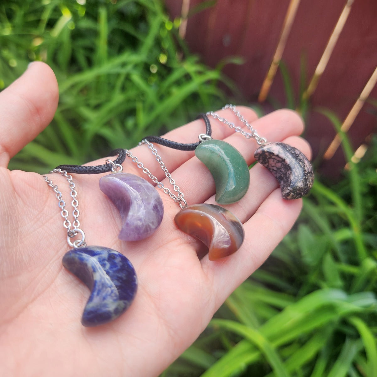 Crescent Moon Crystal Necklace