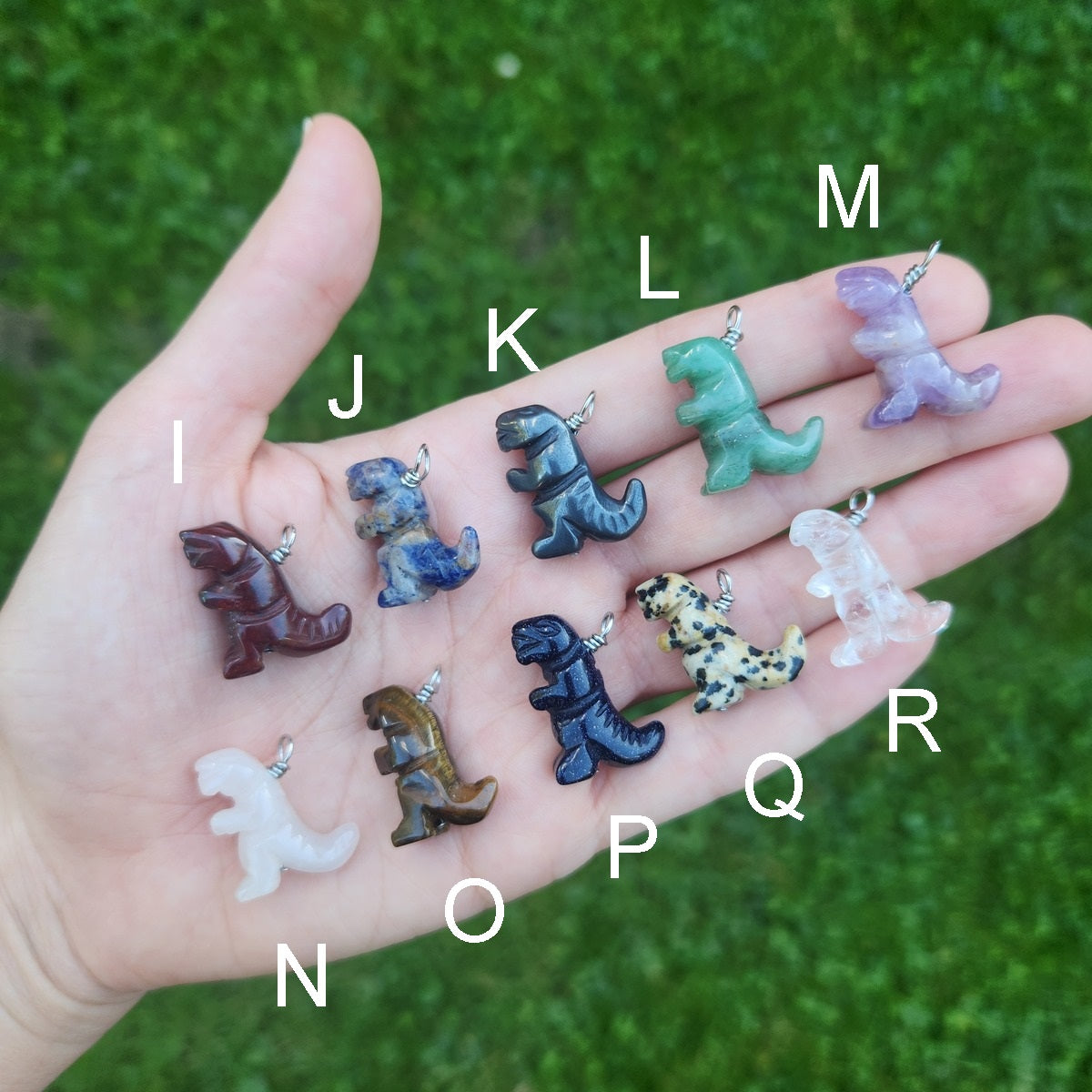 Crystal T-Rex Dinosaur Pendants
