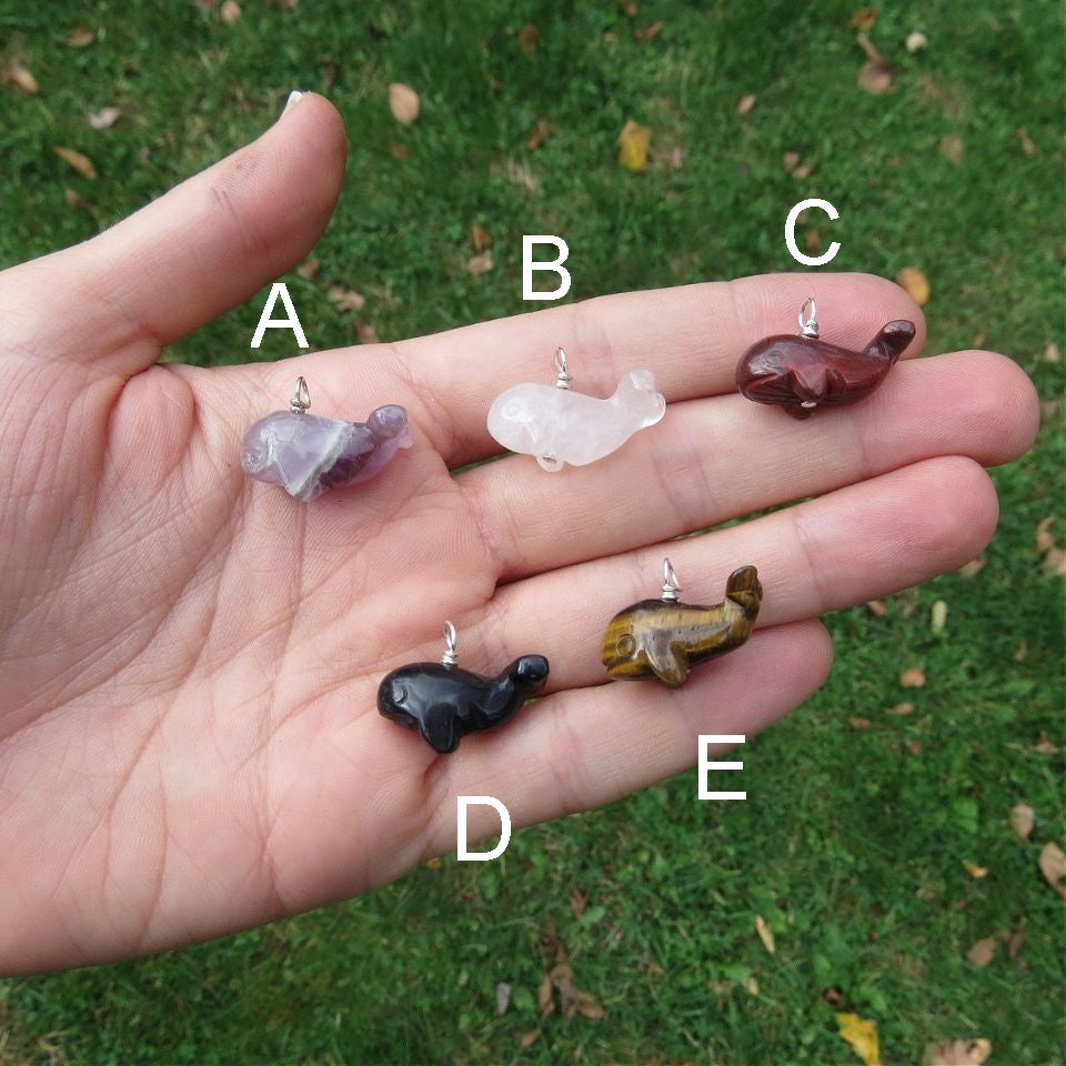 Crystal Whale Necklace Sterling Silver | Stone Animal Necklace