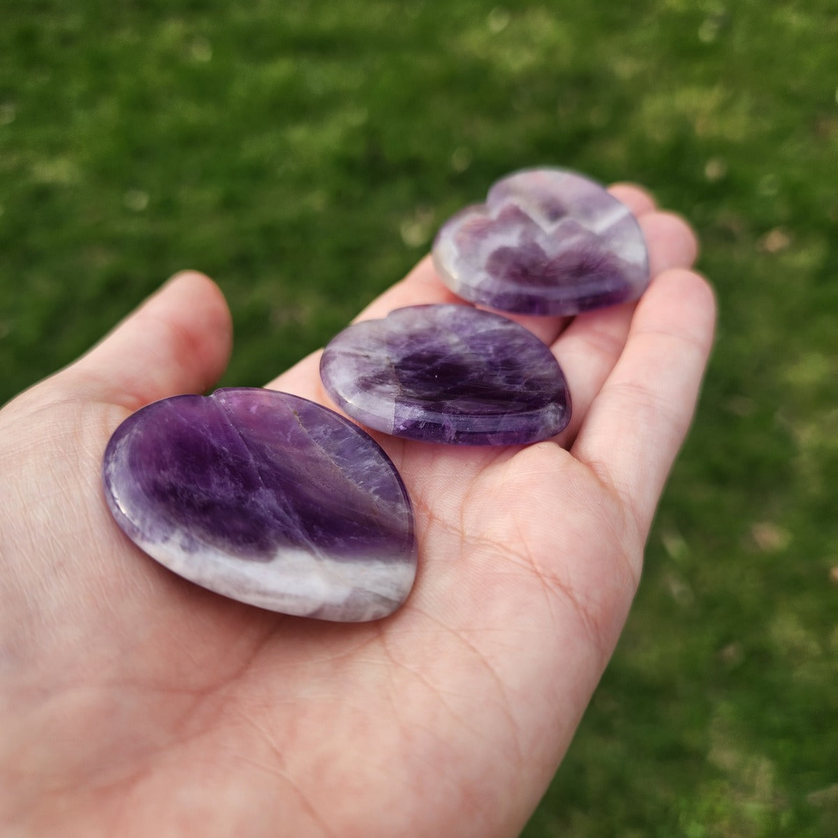Dream Amethyst Crystal Heart Worry Stone for Anxiety & Stress