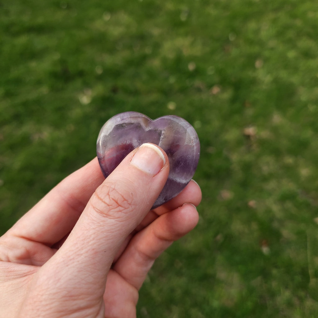 Amethyst Crystal Heart Worry Stone for Stress