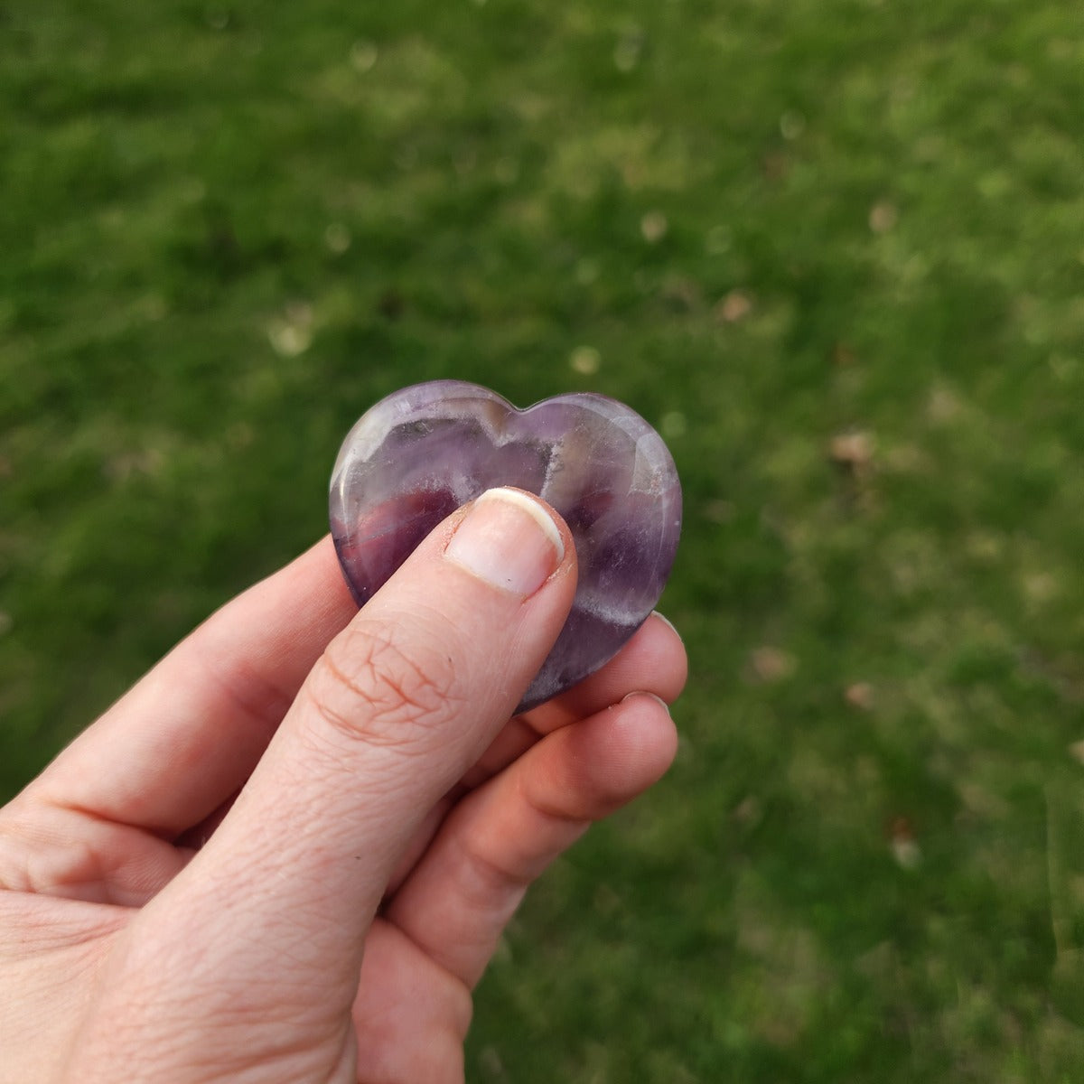 Amethyst Crystal Heart Worry Stone for Stress
