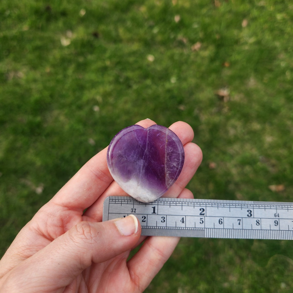 Dream Amethyst Crystal Heart Worry Stone for Anxiety & Stress