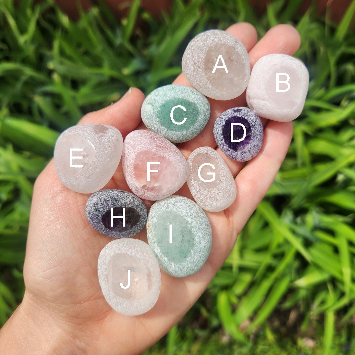 Ema Egg Window Stone 1" | Amethyst, Aventurine, & Quartz Seer Stone