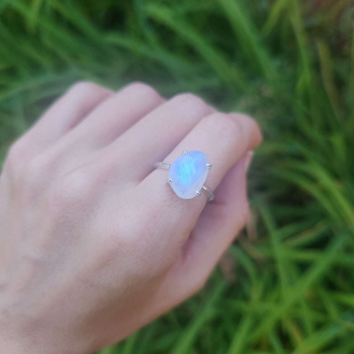 Moonstone Crystal Ring w/ Faceted Stone
