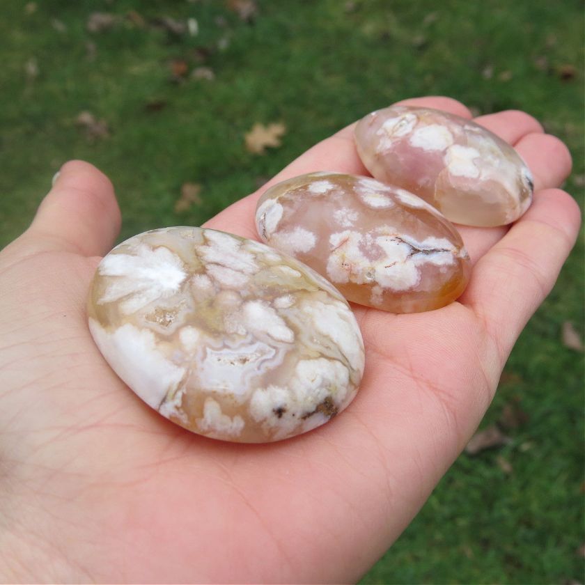 Flower Agate Crystal Cabochon Stone
