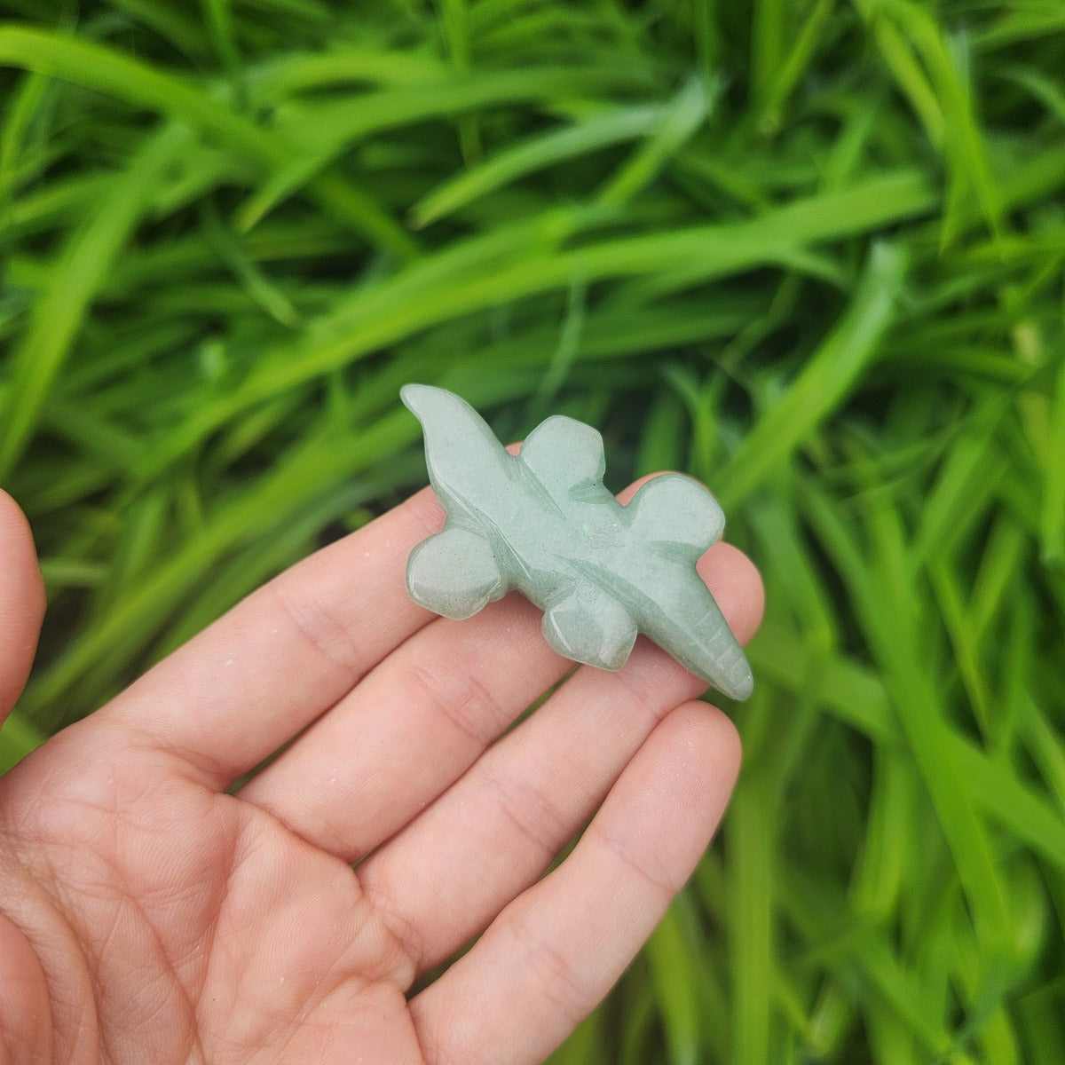 Green Aventurine Crystal Alligator/Crocodile Animal Figurine 2.25"