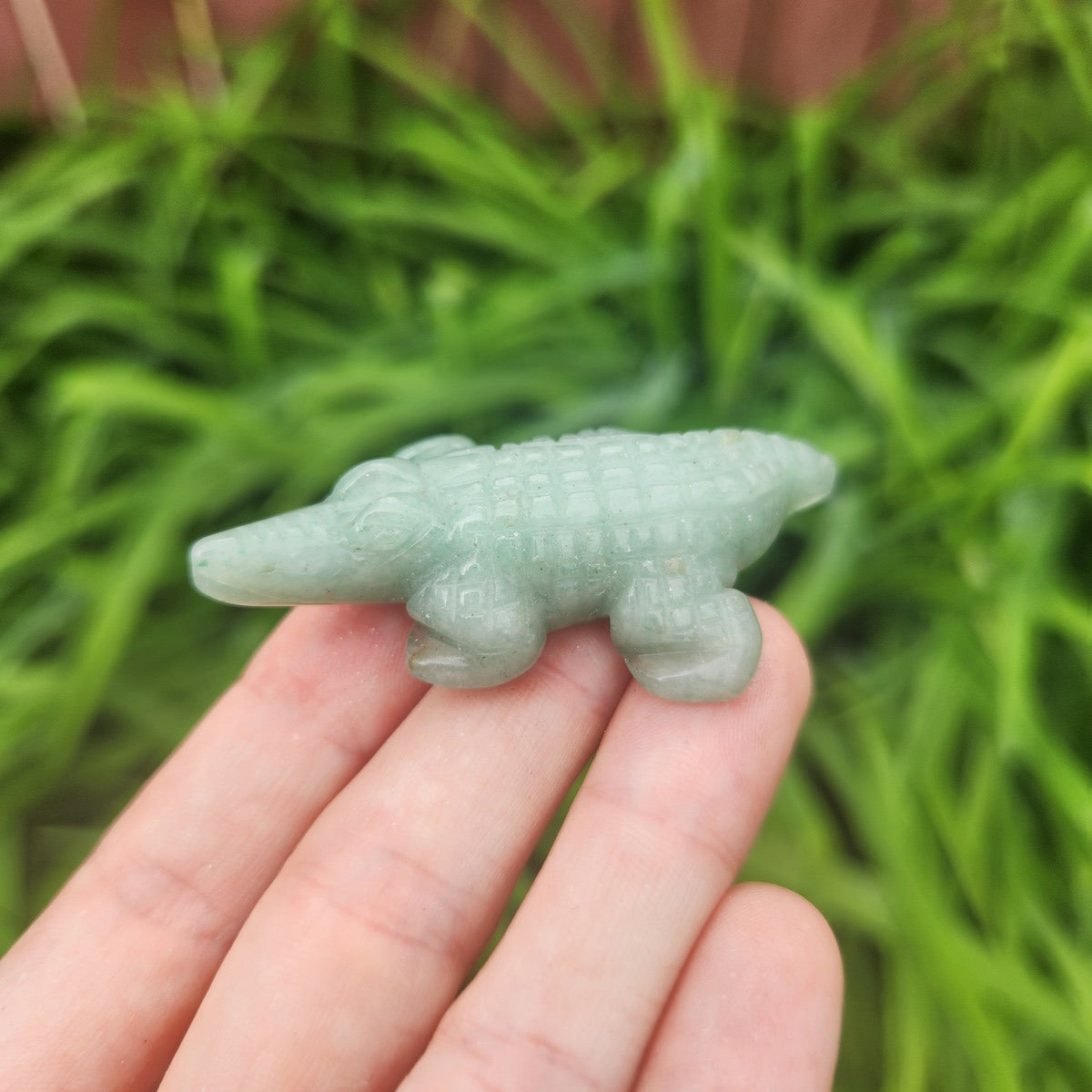 Aventurine Crystal Alligator Stone Carving