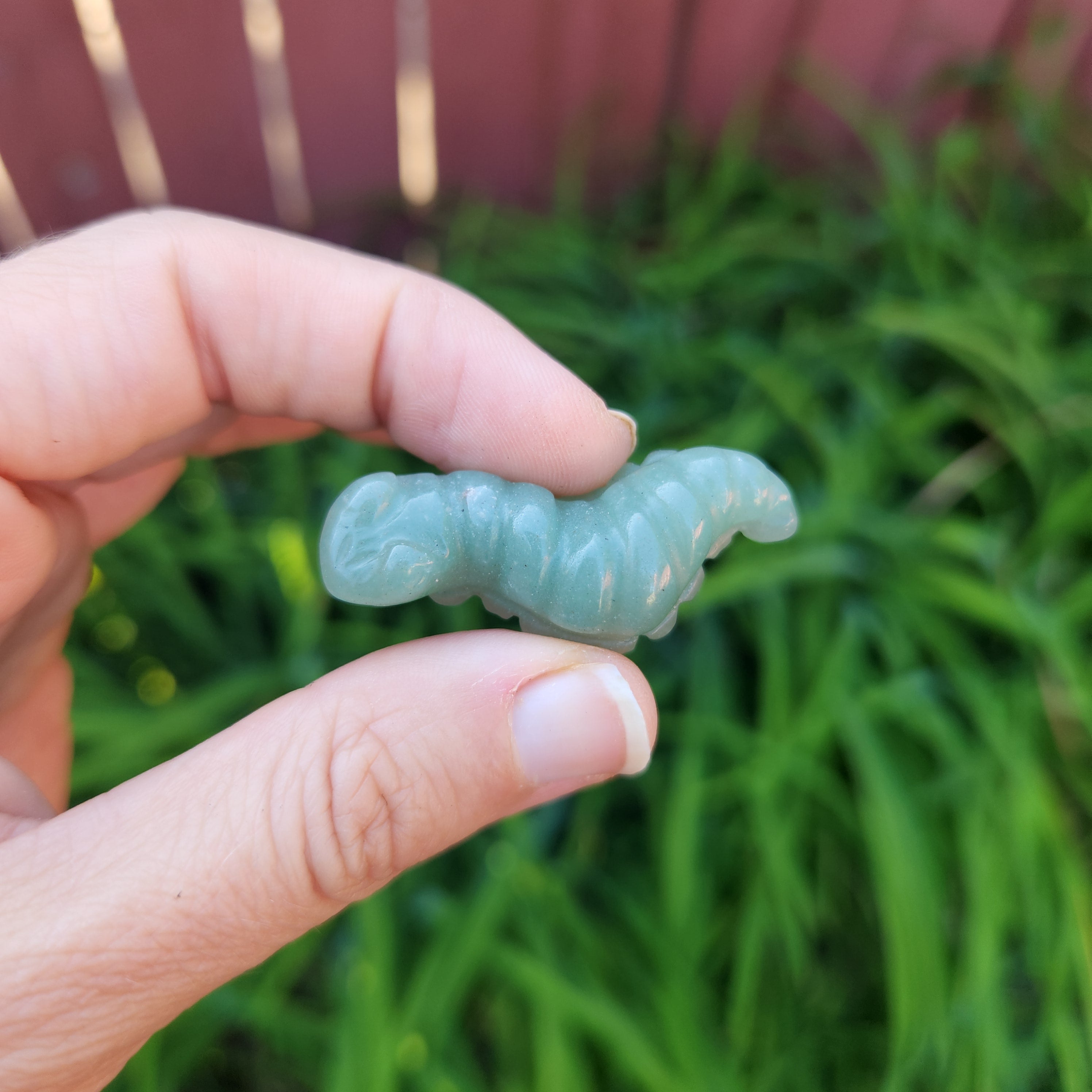 Green Aventurine Crystal Caterpillar Carving Stone Animal Figurine