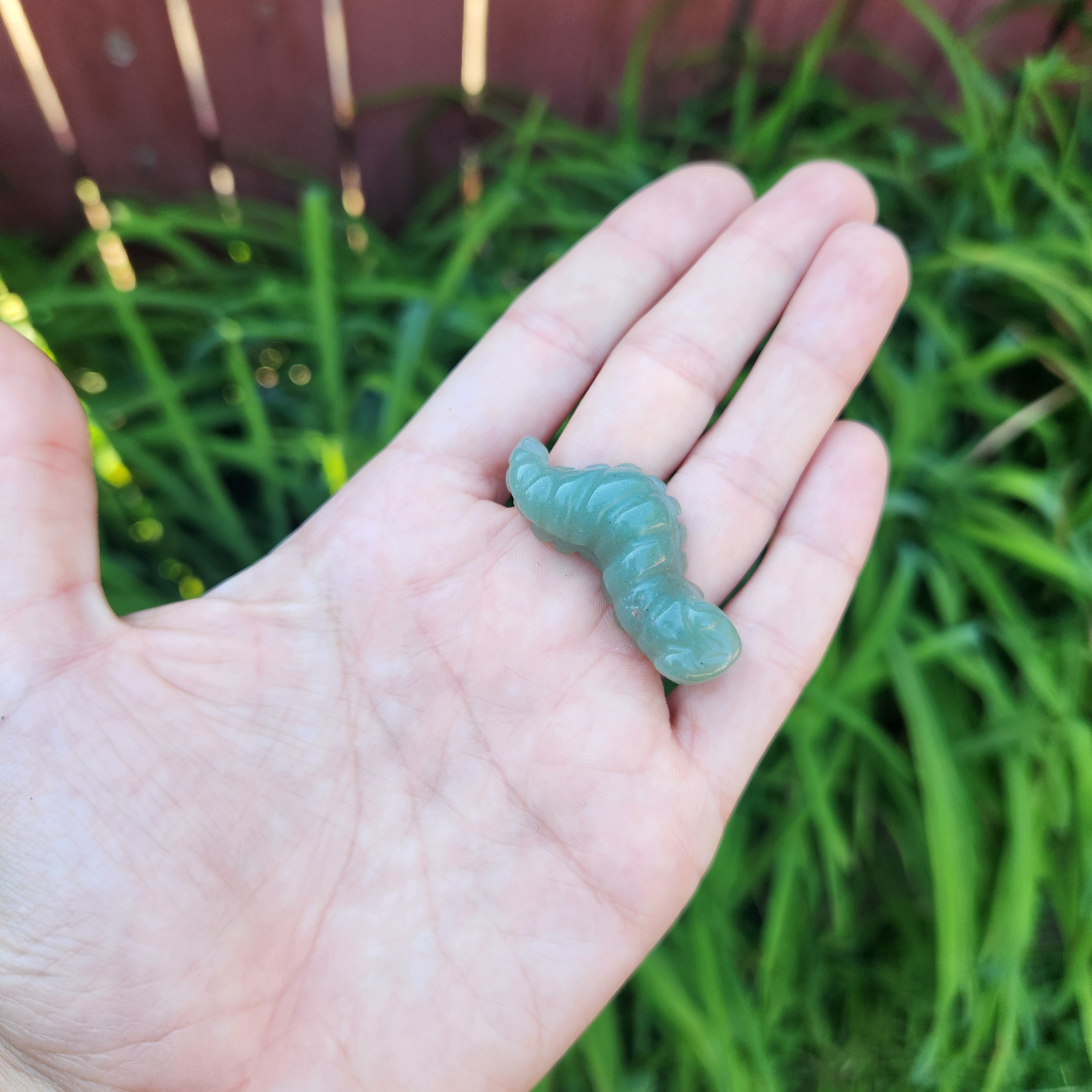 Aventurine Crystal Caterpillar Animal Figurine
