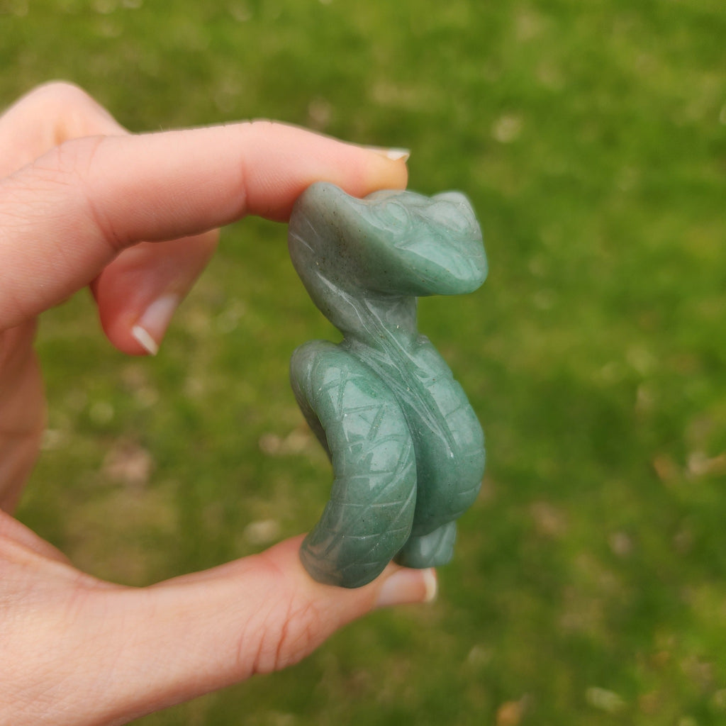 Green Aventurine Crystal Snake Carving