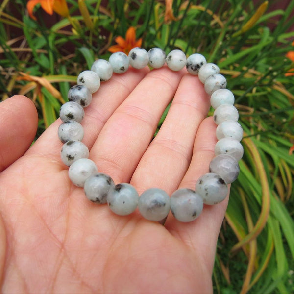 Kiwi Jasper Beaded Stone Bracelet