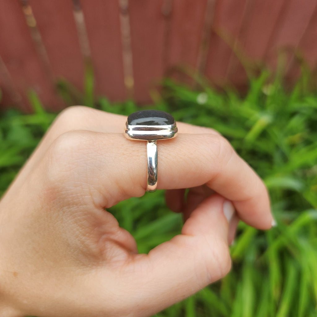 Labradorite Stone Ring Sterling Silver Bezel