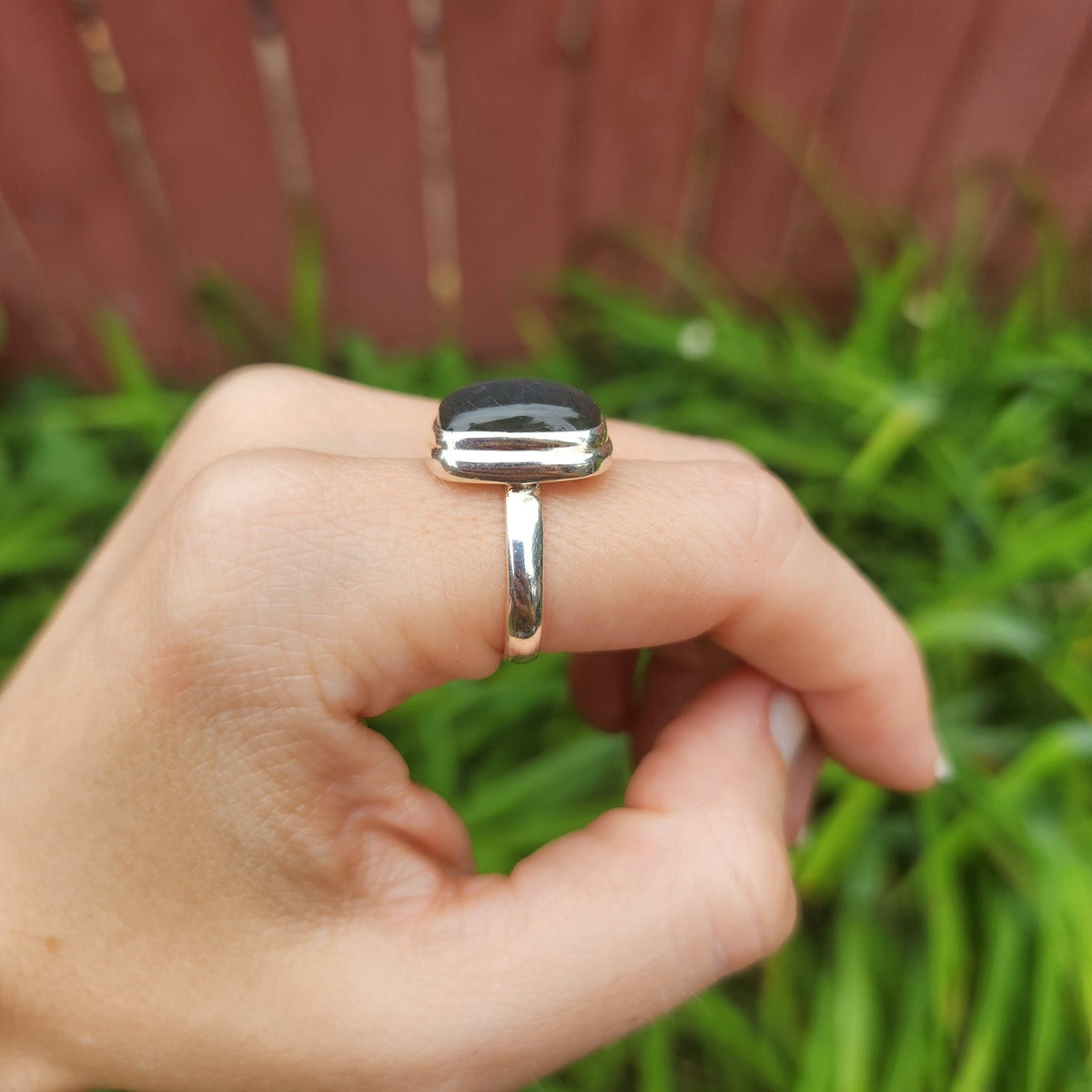Labradorite Stone Ring Sterling Silver Bezel