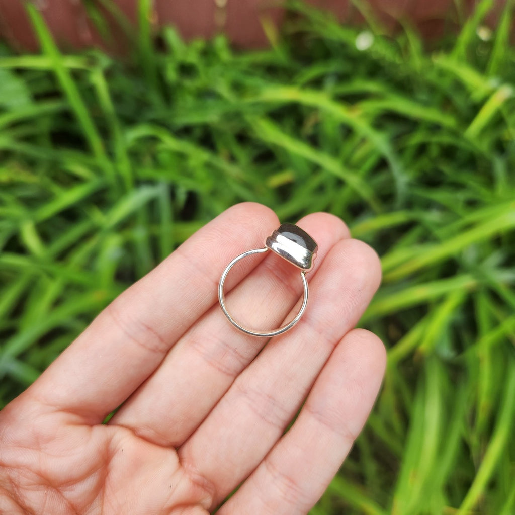 Blue Labradorite Stone Ring Sterling Silver Size 7