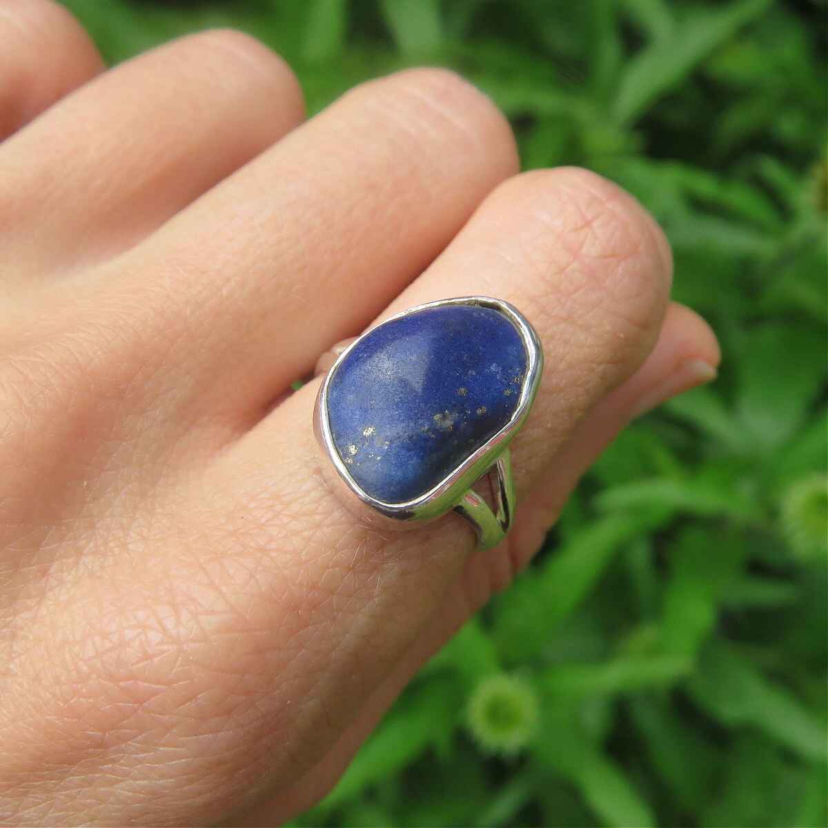 Lapis Lazuli Ring Sterling Silver Polished Stone