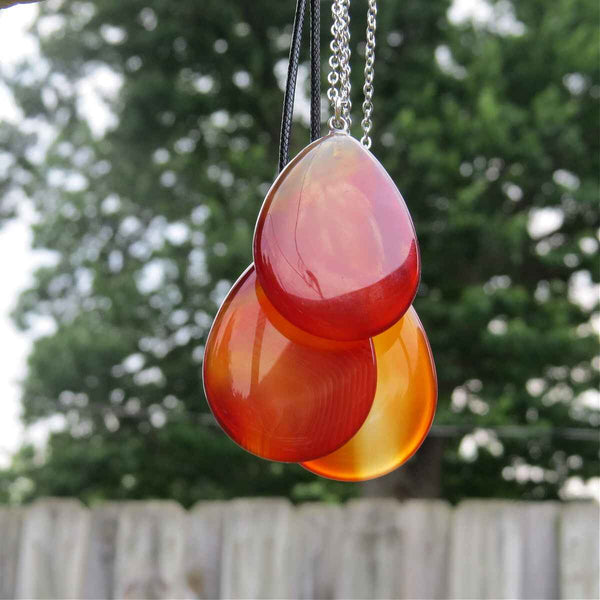 Orange Carnelian Crystal Necklace