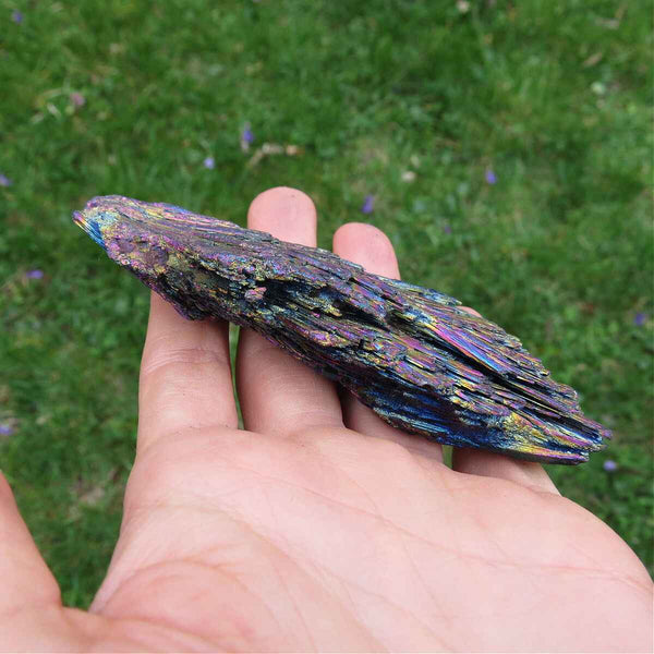 Rainbow Aura Kyanite Crystal 4"