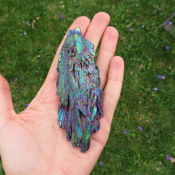 Rainbow Aura Kyanite Crystal Blade