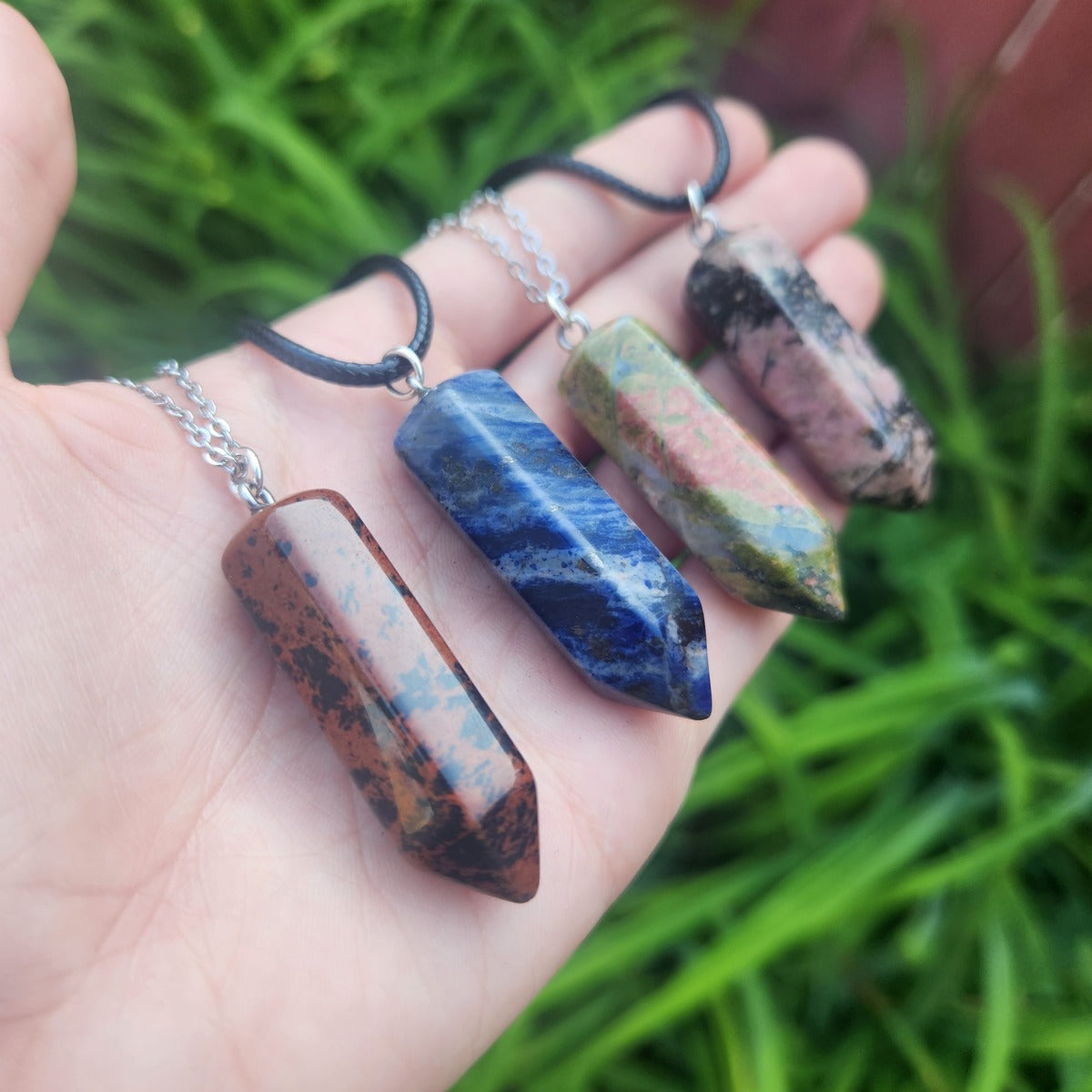 Large Crystal Point Stone Necklaces