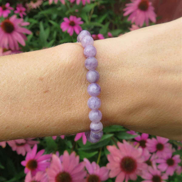 Lepidolite Crystal Bracelet 6mm Stone Beads