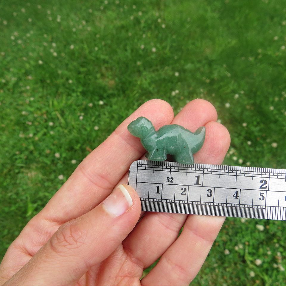 Mini Crystal Dinosaur Figurine 1" | Carved Stone T-Rex & Brontosaurus