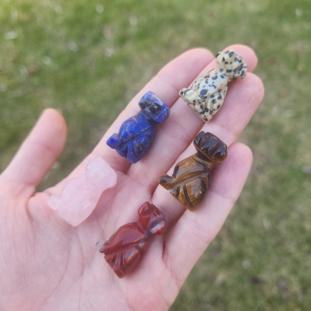 Mini Crystal Dog Figurine Animal Carving