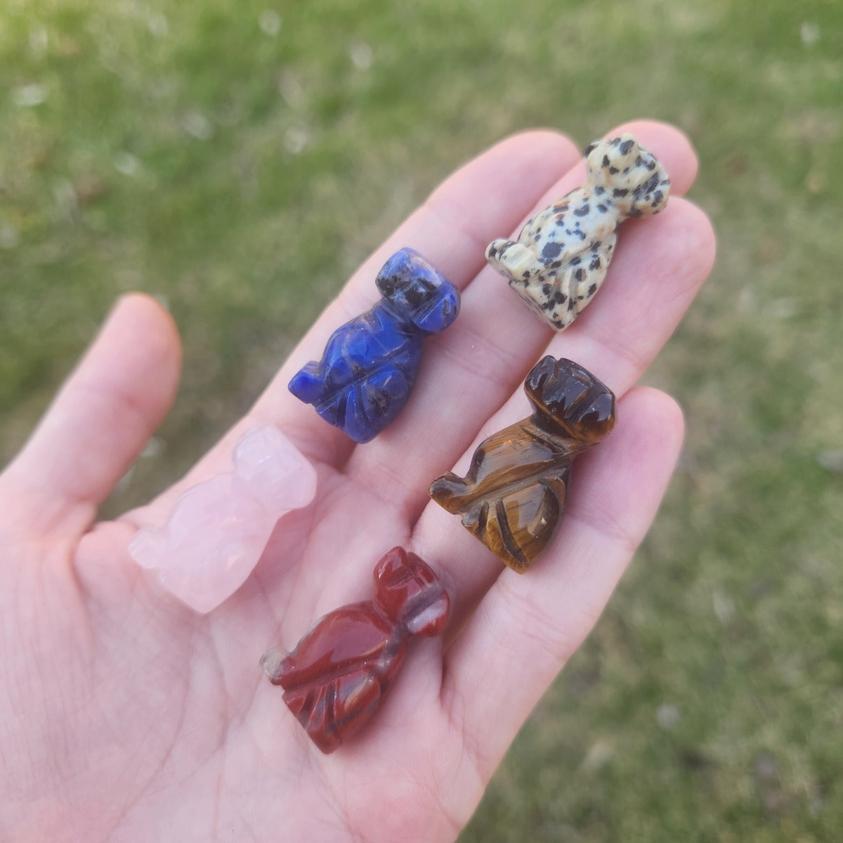 Mini Crystal Dog Figurine Animal Carving