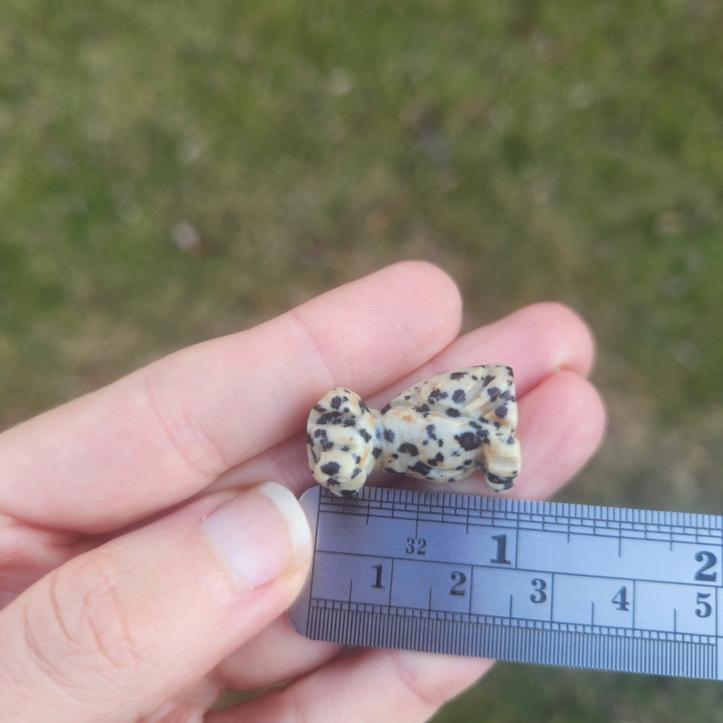 Mini Crystal Dog Figurine 1" Stone Carving