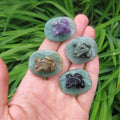 Mini Crystal Frog on Lily Pad Animal Carvings