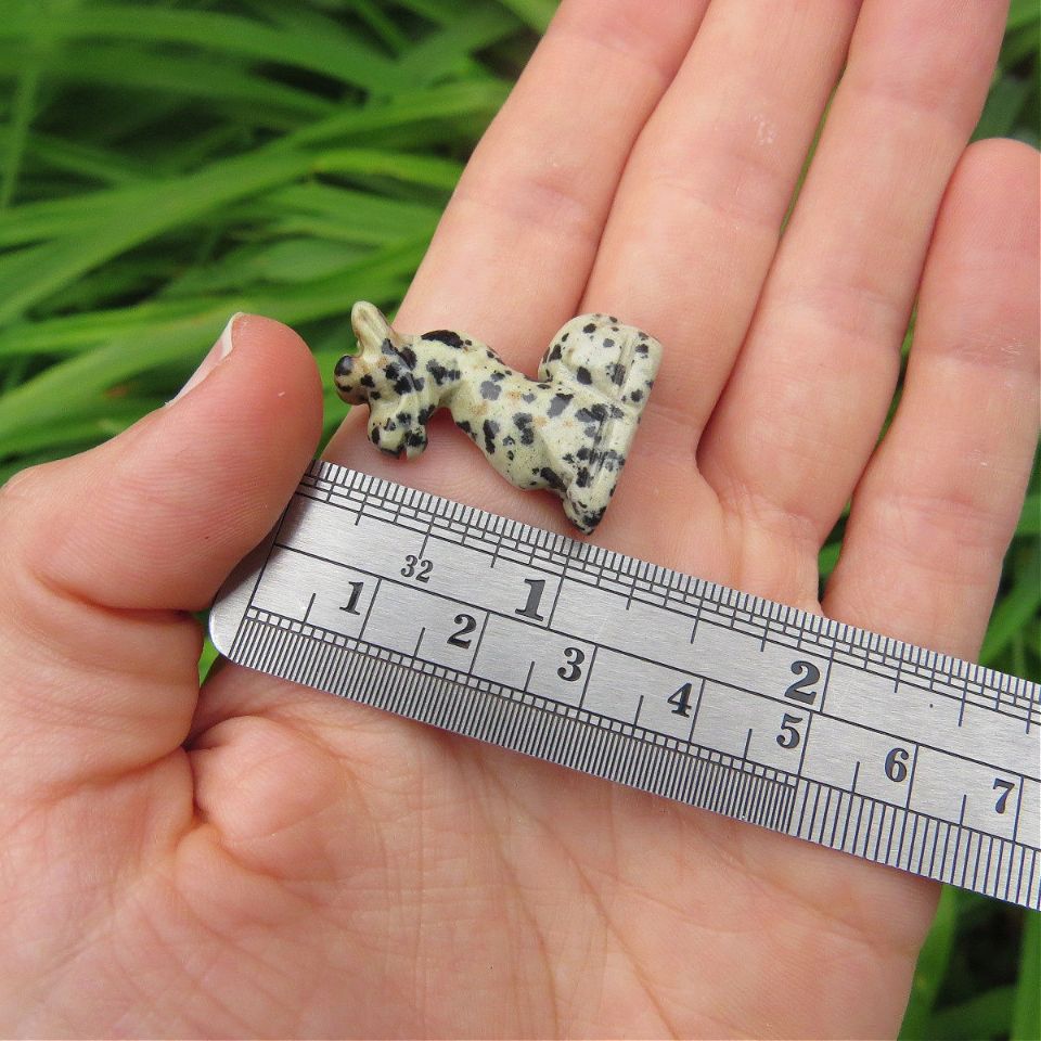 Mini Crystal Giraffe Figurine 1" Carved Dalmation Stone Animal Totem