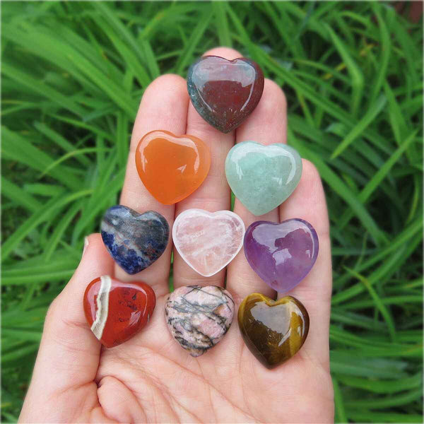 Mini Crystal Heart Stone Carvings