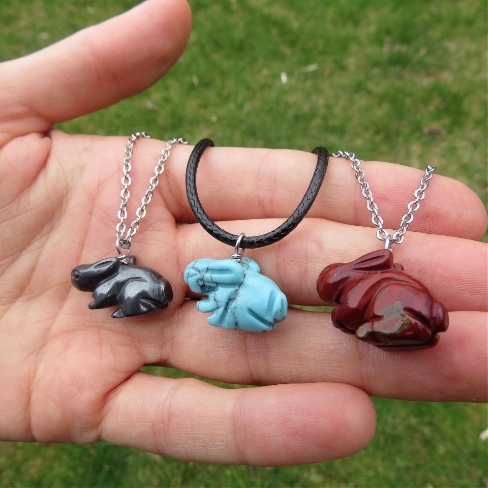 Crystal Rabbit Stone Necklace
