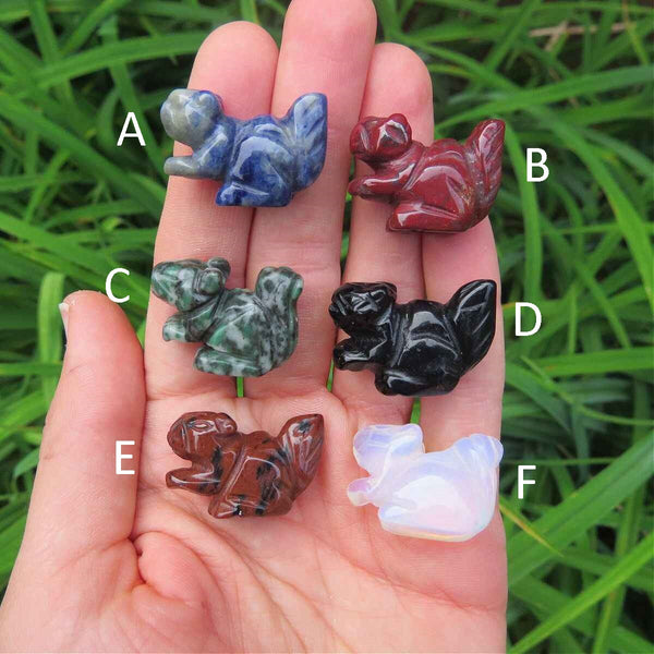 Mini Crystal Squirrel Figurine 1" | Animal Stone Carving