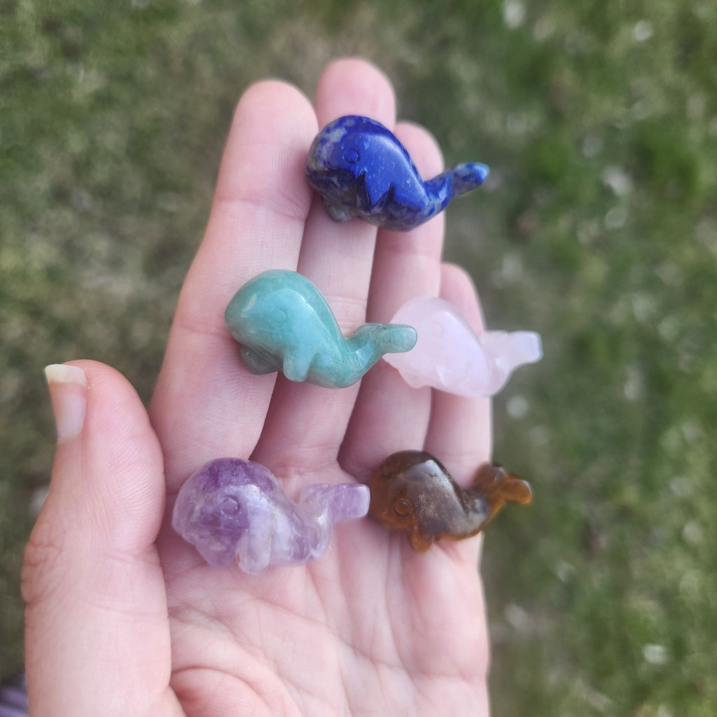 Mini Crystal Whale Figurines