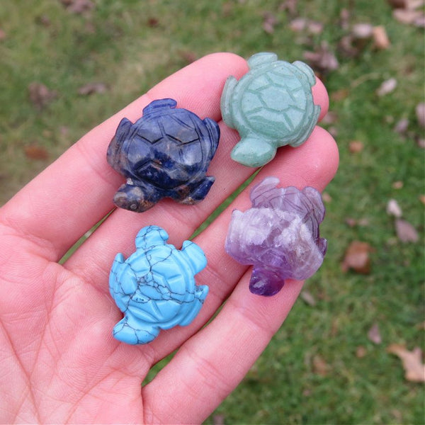 Mini Crystal Sea Turtle Stone Carving