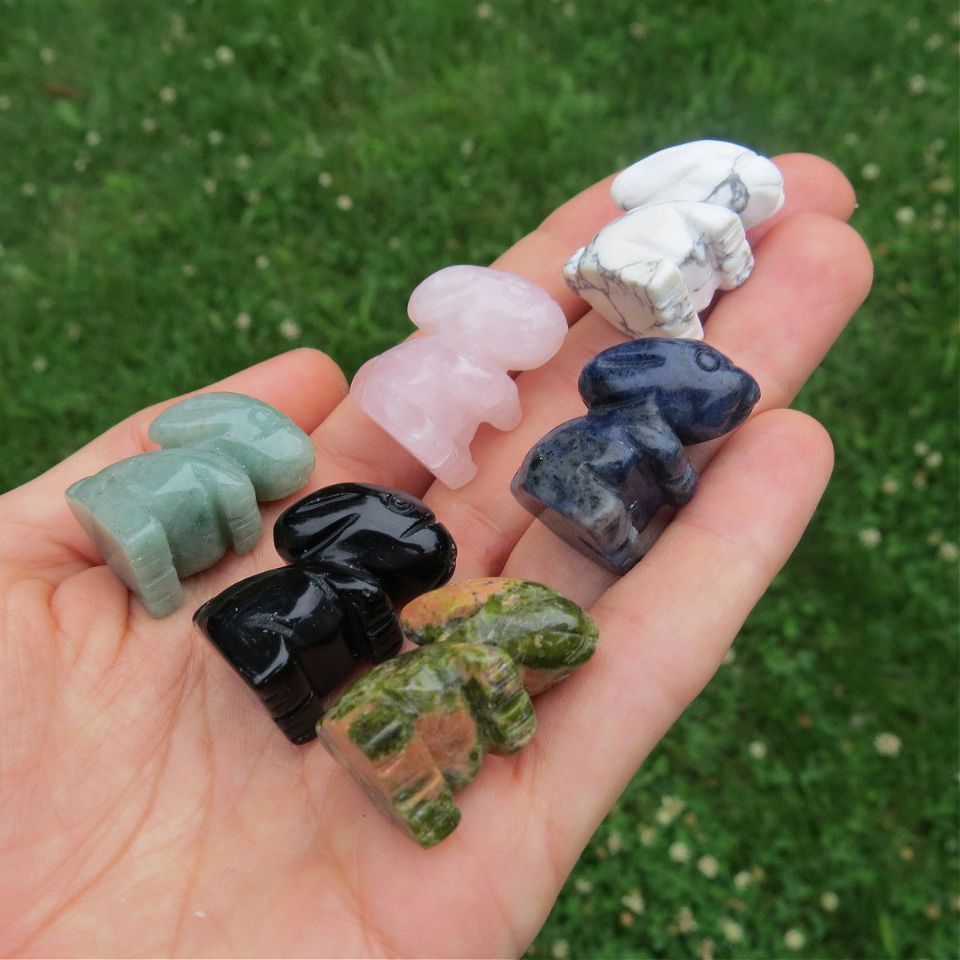 Mini Crystal Rabbit Figurine 1" | Animal Stone Bunny Carving