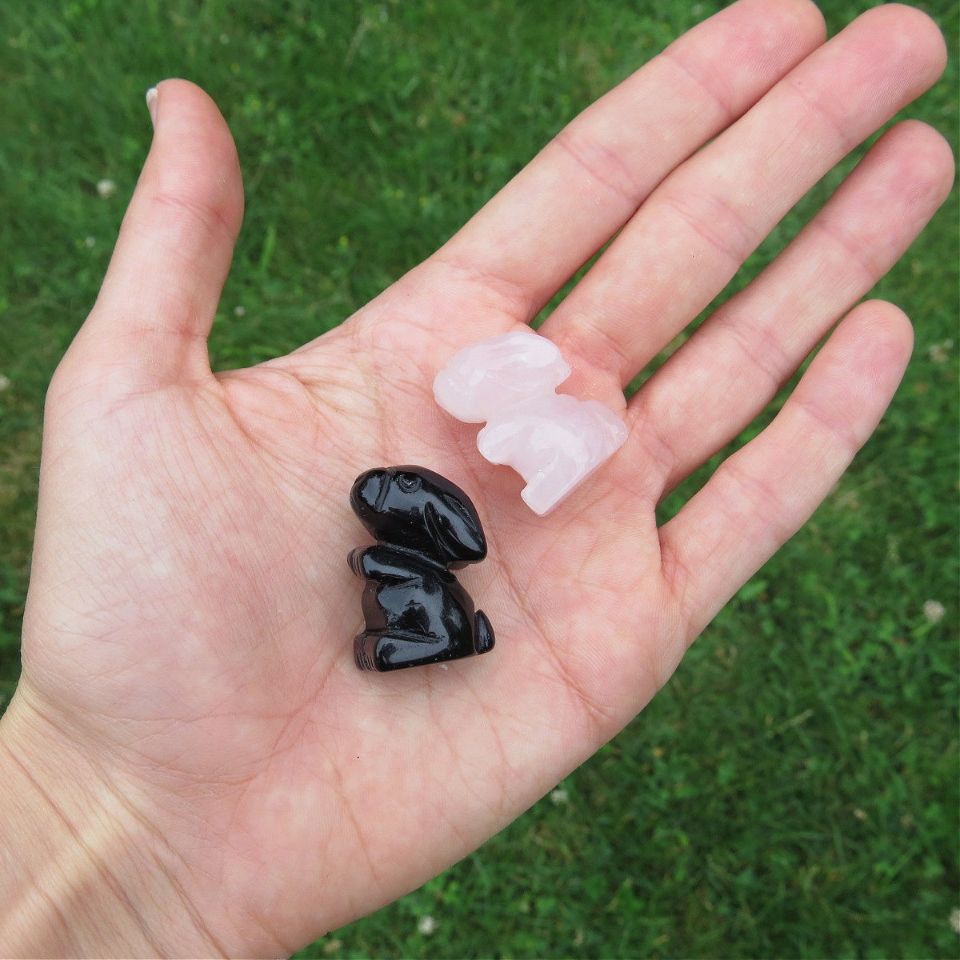 Mini Crystal Rabbit Figurine 1" | Animal Stone Bunny Carving