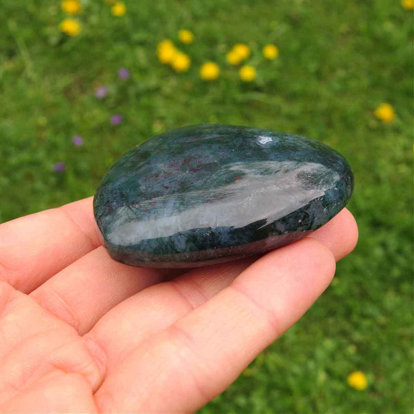 Moss Agate Crystal Heart