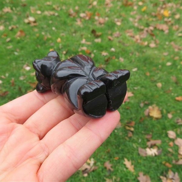 Obsidian Crystal Bear Figurine