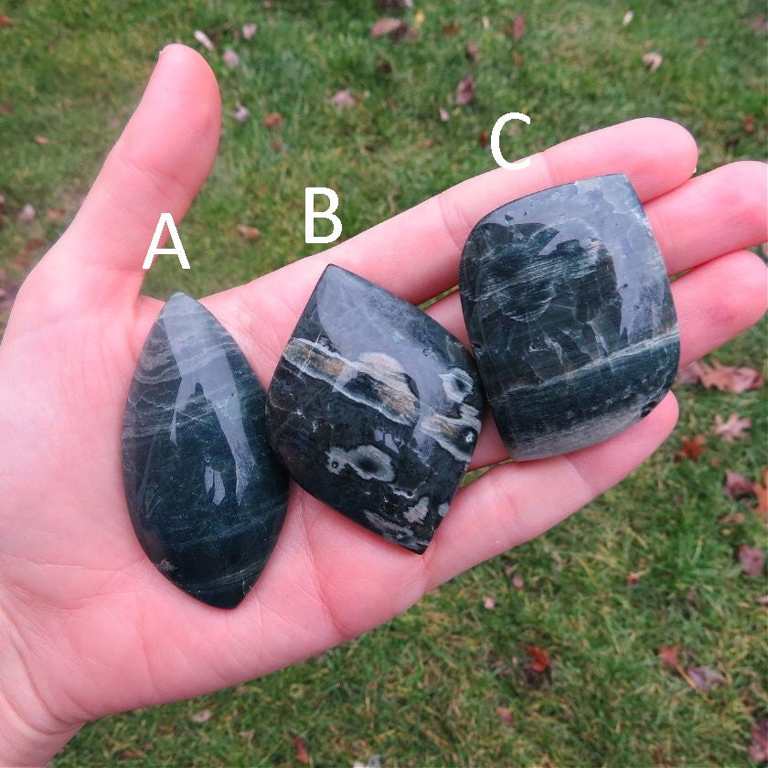 Blue Ocean Jasper Crystal Cabochon 2.25" Stone