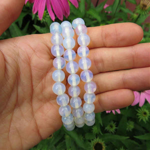 Opalite Crystal Bracelet 8mm Beaded Stone Bracelet