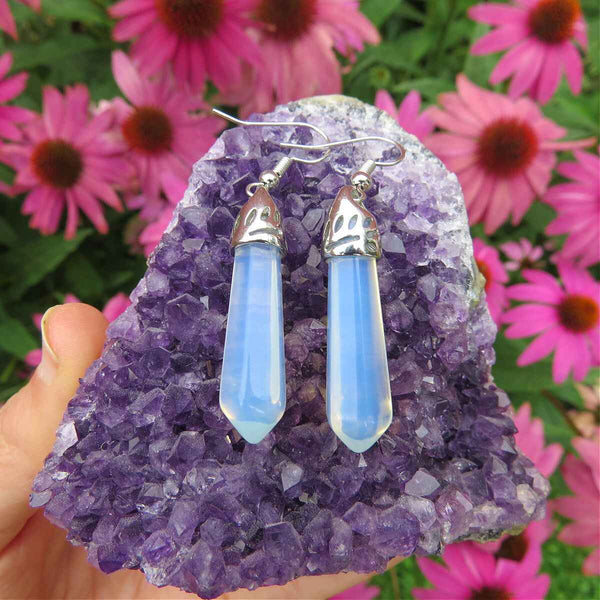 Opalite Crystal Point Earrings