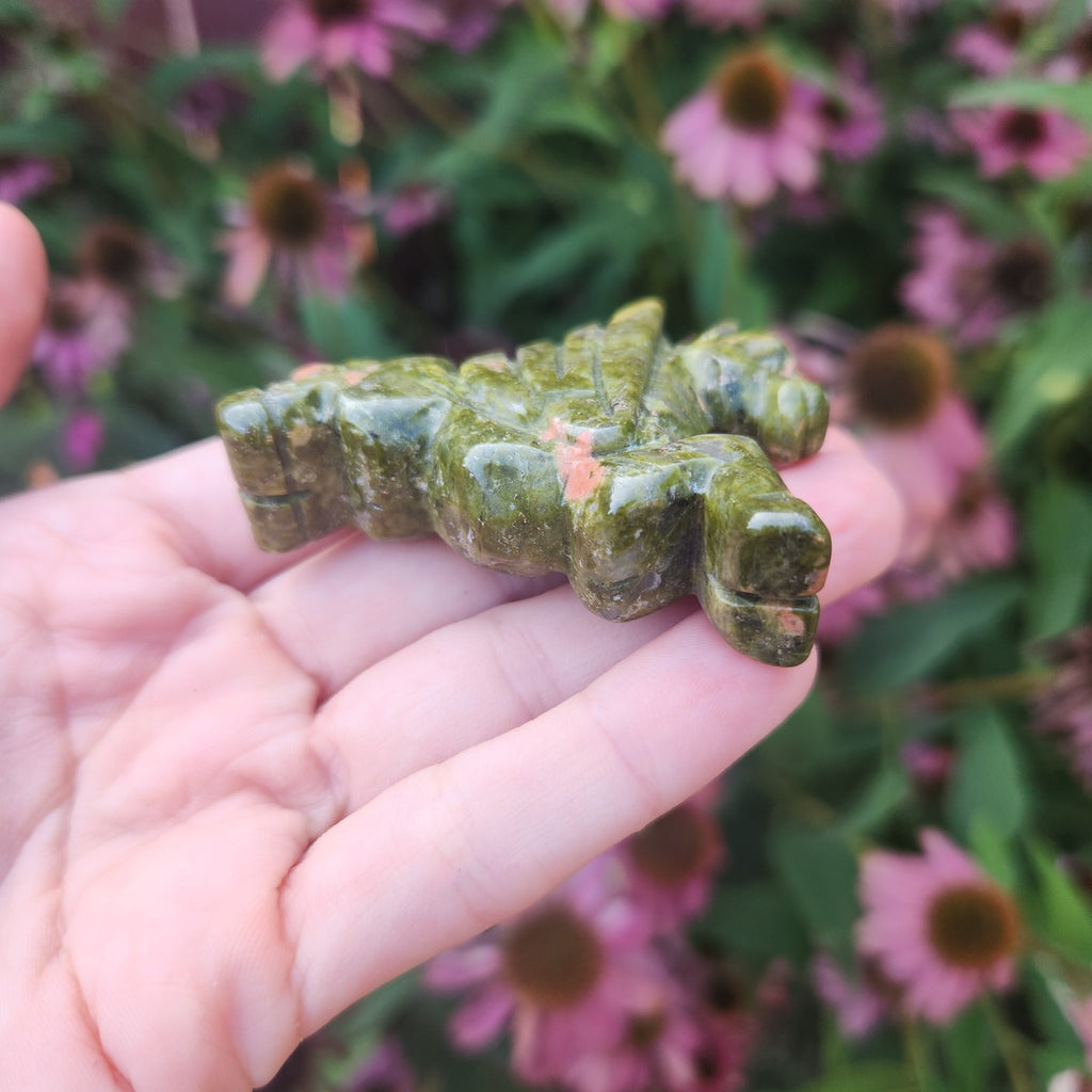 Unakite Pegasus Crystal Horse Animal Carving 2.25"