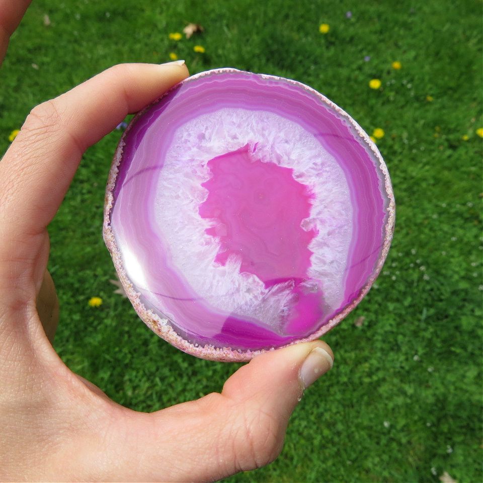 Pink Agate Stone Slice