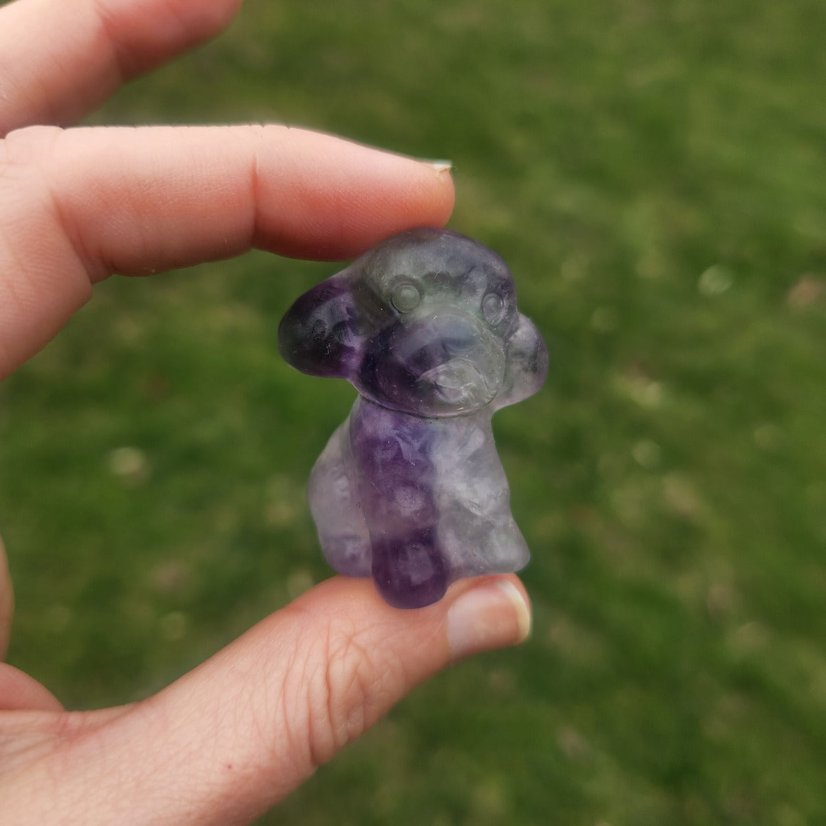 Fluorite Crystal Poodle Stone Animal Carving